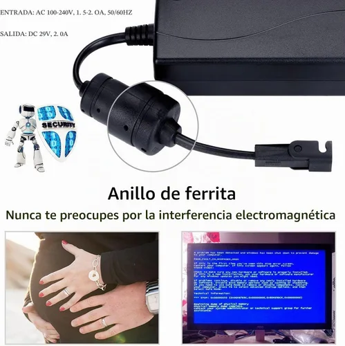 Vista 2 de Cable de alimentación universal para silla reclinable, adaptador de corriente de 2 pines con cable de extensión para silla elevadora, sofá