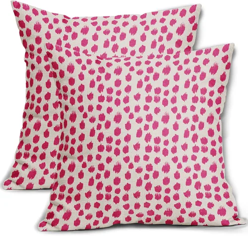 Vista 95 de Sweetshow Juego de 2 fundas de almohada de 16 x 16 pulgadas, diseño bohemio, con diseño de lunares, moderno y moderno, para exteriores, decorativas