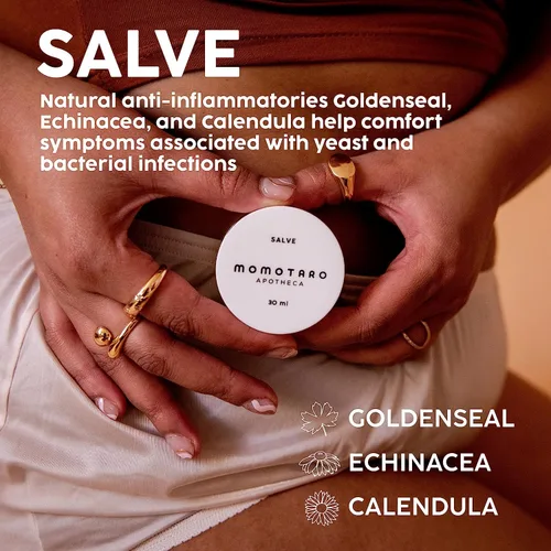 Vista 5 de MOMOTARO APOTHECA Hidratante vaginal orgánico Vulva Salve y probiótico orgánico para mujeres, juego de suplementos vaginales y digestivos, bálsamo
