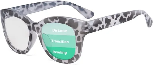 Vista 12 de Eyekepper Lentes de lectura progresivos de gran tamaño para mujer, protección UV, multienfoque, lentes de lectura trifocales Noline - Marco negro