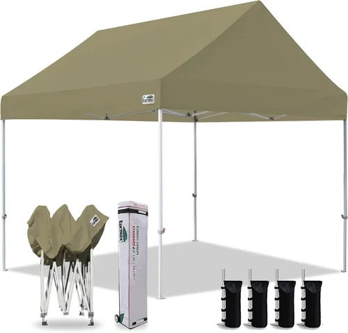 Vista 6 de Eurmax Tienda de campaña desplegable de Estados Unidos de 10 x 10, tienda de campaña para eventos de grado comercial con bolsa rodante patentada sin