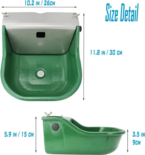 Vista 7 de Regadera automática para caballos, ganado, perro, cerdo, ganado, hierro fundido resistente, dispensador de agua de animales de granja extra grande