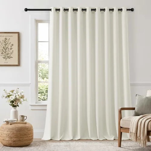 Vista 21 de Cortinas de avena con ojales DUKIYO de 96 pulgadas de largo para sala de estar, comedor, juego de 2 paneles, cortinas de arena y beige