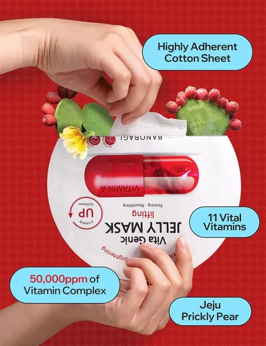 Vista 4 de BANOBAGI Vita Genic Jelly - Mascarillas faciales para apretar poros con esencia y complejo vitamínico de 11 vitaminas Mascarilla coreana
