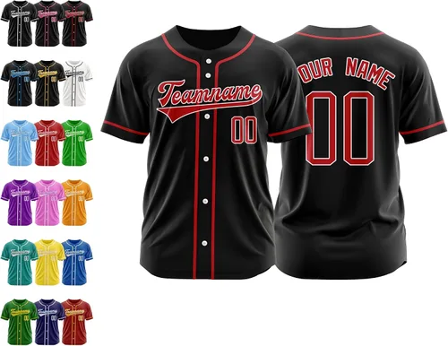 Vista 23 de Camiseta de béisbol personalizada, nombre de béisbol personalizado, logotipo de número, camiseta de béisbol personalizada para hombres, mujeres