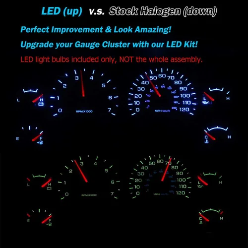 Vista 2 de HERCOO Bombillas LED azules para medidor de instrumentos, velocímetro, compatible con Dodge Ram 1500 2500 3500 2002-2006