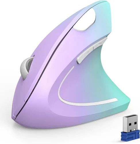 Vista 9 de TECKNET Ratón Ergonómico, Ratón Vertical Inalámbrico Bluetooth, Seguimiento Óptico 4800 DPI, 6 DPI Ajustables, Clics Silenciosos, 2.4GHz