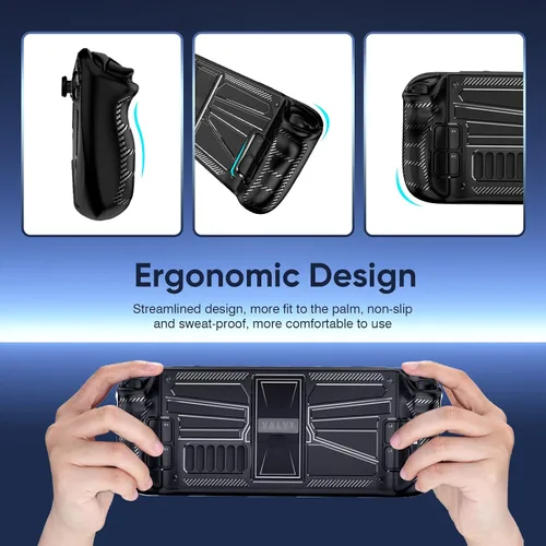 Vista 4 de Kickstand Protective Case Compatible with Steam Deck Adjustable Stream Deck Case with Steam Deck Screen Protector Steam Deck Touchpad Protector Skin