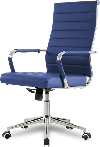 Vista 32 de Okeysen Office Desk Chair, Ergonomic Leather Modern Conference Room Chairs, Executive Ribbed Height Adjustable Swivel Rolling Chair for Home Office