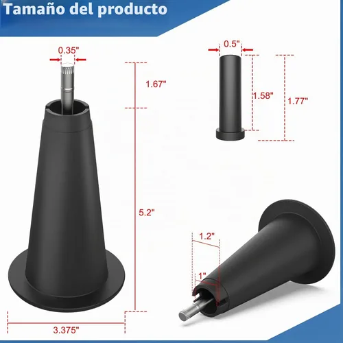 Vista 2 de Elevadores de marco de cama de 5 pulgadas, pies de marco de cama para almacenamiento debajo de la cama