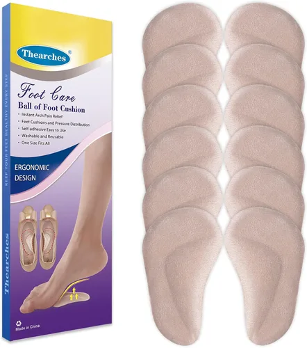 Vista 12 de 6 pares de almohadillas de soporte de arco de gel para fascitis plantar, plantilla adhesiva de arco alto, almohadillas de arco plano para aliviar