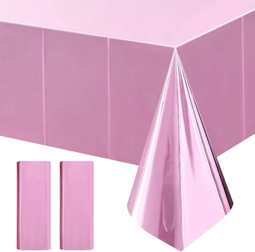 Vista 10 de Just Shimmer 1 mantel de aluminio negro de 54 x 72 pulgadas para cumpleaños, graduación, Halloween, fiesta, mantel de plástico, impermeable