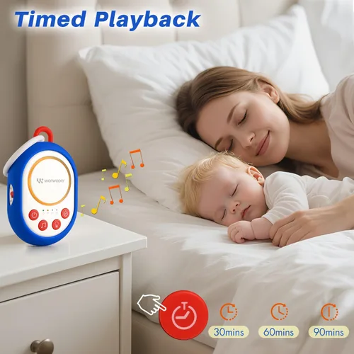 Vista 4 de Mom's Choice Awards 2026 Máquina de sonido de ruido blanco para bebé con luz nocturna, 20 sonidos relajantes, 22 horas de duración de la batería