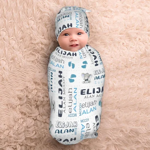 Vista 5 de Manta personalizada para bebé y niño con nombre, mantas de bebé personalizadas para niñas y niños con nombre, artículos personalizados para bebés