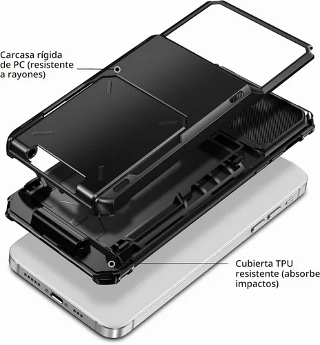 Vista 3 de Vofolen Funda tipo cartera para iPhone 13 con 4 tarjeteros para hombre