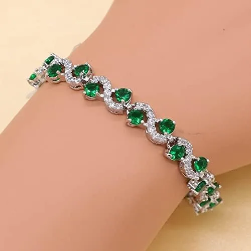 Vista 3 de Juego de joyas de plata de ley 925 con circonitas cúbicas para mujer pendientes colgantes collares anillos pulseras