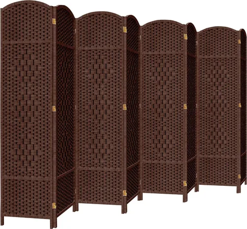 Vista 7 de DURASPACE Divisor de habitación de 6 paneles, pantalla de privacidad plegable de 6 pies de alto, rotación de 360°, partición de madera independiente