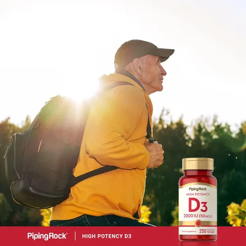 Vista 6 de Piping Rock Vitamina D3 2000 UI 250 cápsulas blandas Alta potencia Suplemento colecalciferol Sin OMG, sin gluten