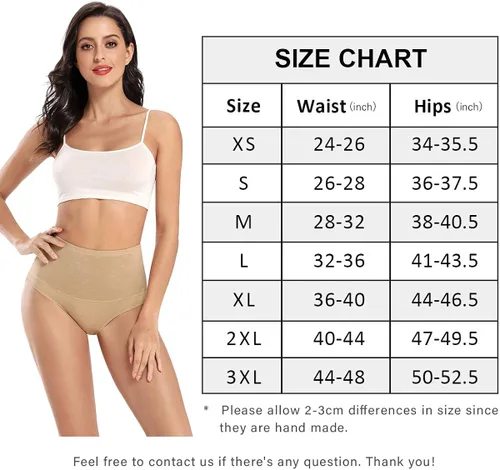 Vista 5 de wirarpa - Calzones elásticos de algodón para mujer suaves transpirables de talle alto cobertura completa para mujer multipaquete