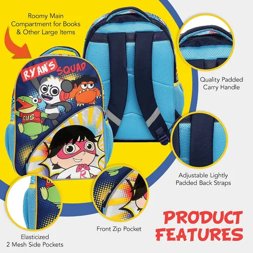 Vista 6 de Ryans World Backpack for Boys Girls Ryan School Bookbag 16 Inch