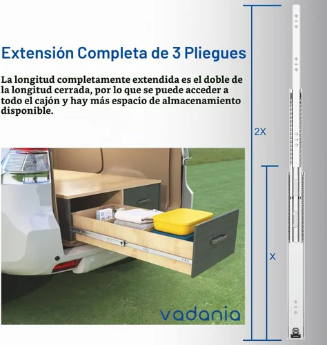 Vista 4 de VADANIA - Guías de cajones de alta resistencia VA2053 & VD2053