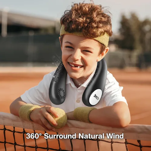 Vista 3 de Ventilador de cuello para niños, ventiladores portátiles sin aspas para niños de 4-14 años, niñas y niños, mini ventilador de refrigeración personal
