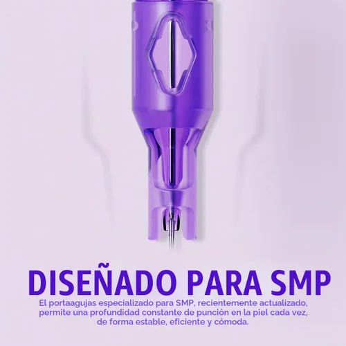 Vista 4 de Agujas de cartucho Mast SMP Max para micropigmentación del cuero cabelludo, forro redondo Bugpin, cartuchos de tatuaje de membrana de 0.01-0.01 in