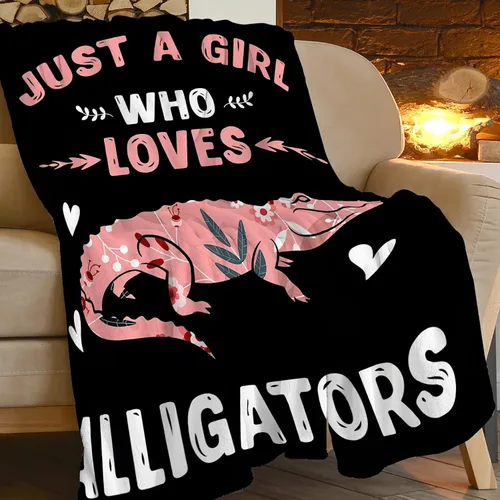 Vista 2 de Tijuboni - Solo una chica que ama a los cocodrilos Manta suave cálida y acogedora de cocodrilos para niños y niñas, manta de felpa esponjosa