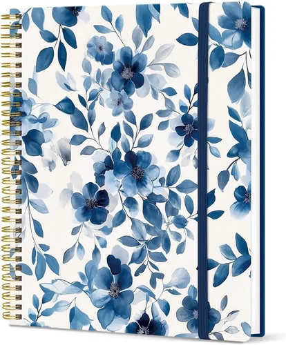 Vista 30 de Taja Diario Grande con Líneas en Espiral para Mujeres, Cuadernos de 8.5" x 11" para Trabajo con Rayado Universitario, Cuadernos A4 Estéticos Bonitos