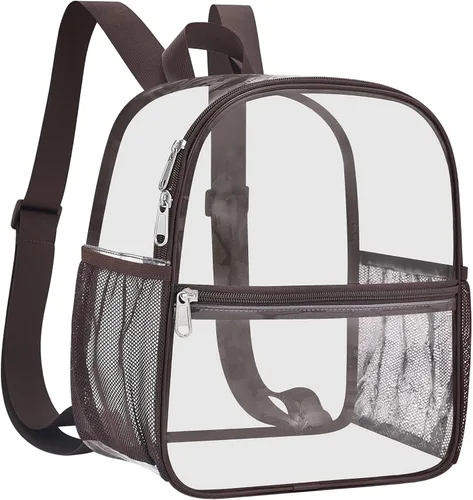 Vista 13 de Mochila deportiva transparente para eventos en estadios de 12 x 12 x 6 pulgadas, pequeña para ventiladores, conciertos, playa, trabajo, viajes