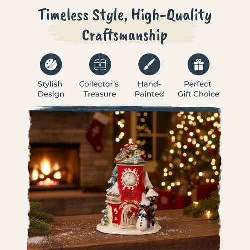 Vista 4 de Blue Sky Clayworks 15597 Village Christmas Shop - Casa de velas, 8.7 pulgadas de longitud