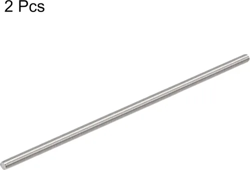 Vista 2 de uxcell 2pcs M5 x 5.906 in varilla totalmente roscada acero inoxidable rosca mano derecha hilos