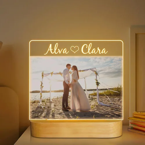 Vista 10 de Attivolife Marco de fotos personalizado de bautismo, marco de fotos iluminado con luz nocturna personalizada para bebé, regalos cristianos