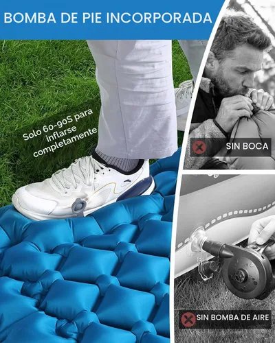 Vista 6 de Covacure - Colchoneta para dormir, colchón inflable de 3.9 pulgadas de grosor con almohada y bomba