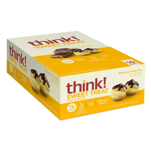 Vista 13 de Think! (thinkThin) Barras ricas en proteína de 20 gramos – Chocolate fundido, 0 gramos de azúcar, sin edulcorantes artificiales, sin gluten, sin
