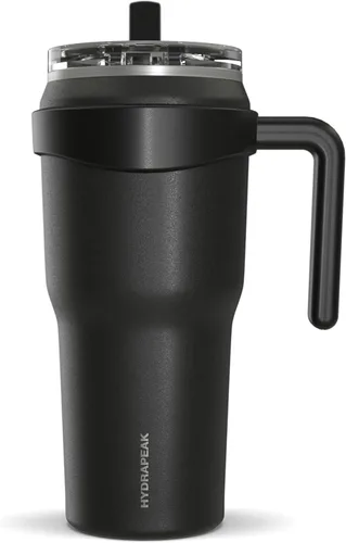 Vista 13 de Hydrapeak Roadster - Botella de agua de acero inoxidable de 40 onzas con aislamiento al vacío de doble pared con asa y tapa con popote 2 en 1
