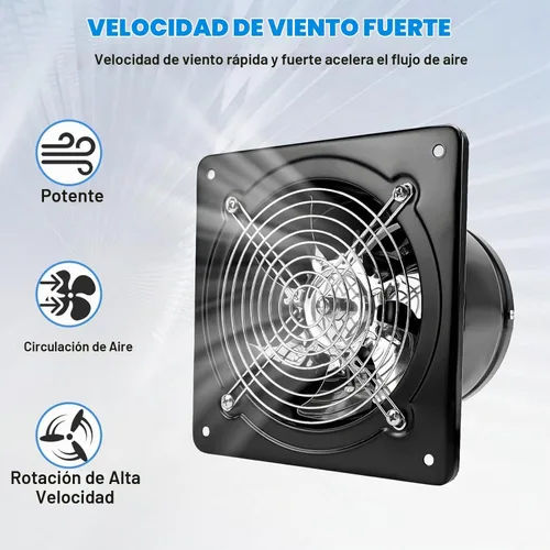 Vista 3 de iMeshbean Extractor de 12 pulgadas, ventilador de escape de pared 1226CFM para cocina, baño, ventilador extractor de metal ideal para ático, garaje