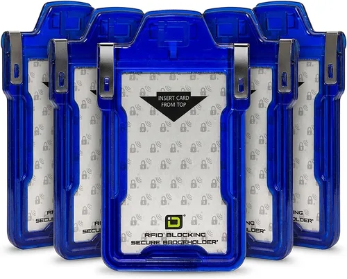 Vista 25 de Identity Stronghold - Soporte seguro para tarjetas RFID para 1 tarjeta, soporte para tarjetas de identificación de plástico duro resistente