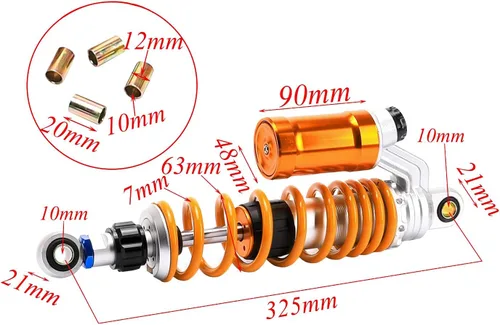 Vista 6 de TDPRO 1,066.3 ft m 12,8" amortiguadores de choque ajustables resorte de suspensión para el quad de la motocicleta ATV