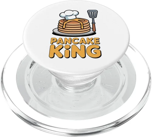 Vista 7 de Pancake King Funny Breakfast Lover Chef Cooking Men Women PopSockets Adhesive PopGrip
