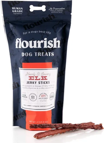 Vista 12 de Flourish Pets Angus - Palitos de carne seca de res, golosinas para perros, masticables de entrenamiento saludable (8 onzas)