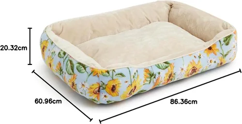 Vista 7 de Vera Bradley Cama de felpa para mascotas para mujer, Cielo de girasol