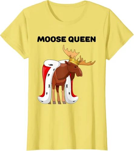 Vista 22 de Moose Queen Camiseta para niñas amantes de los alces Camiseta de alce para mujer, Blanco