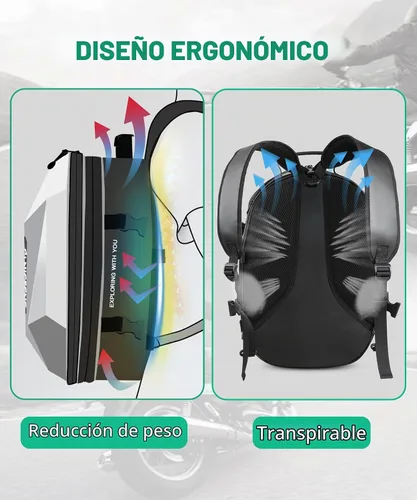Vista 6 de NICECNC Mochila para casco de motocicleta, Negro & gris, Equitación