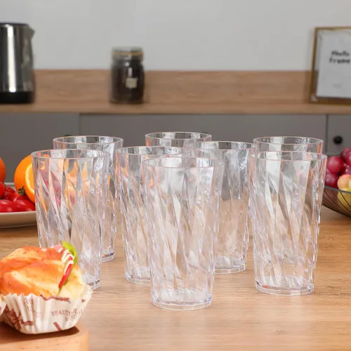 Vista 7 de vasos de plástico irrompibles, juego de 8, vasos de plástico a prueba de roturas, vasos de plástico transparentes, vasos de plástico de 10 oz, aptos