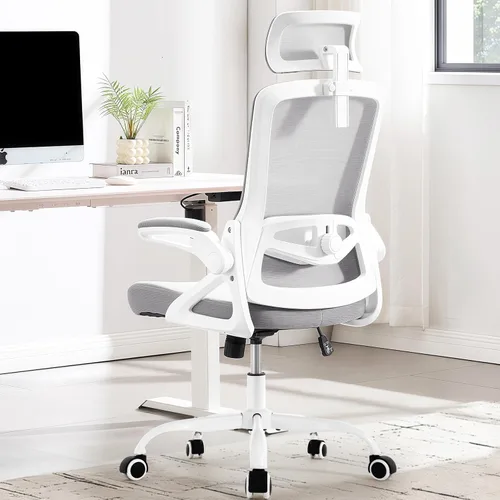 Vista 19 de Fizzin Silla de Oficina Ergonómica, Sillas de Computadora de 400 LBS con Soporte Lumbar Ajustable, Silla de Escritorio de Malla Transpirable Rosado