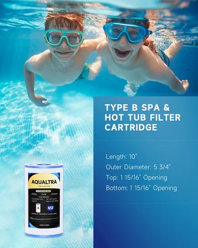 Vista 3 de AQUALTRA Filtro de piscina B compatible con 29005E Cartucho de filtro de piscina fácil de instalar, 10 x 5 3/4 pulgadas, filtros de piscina sobre