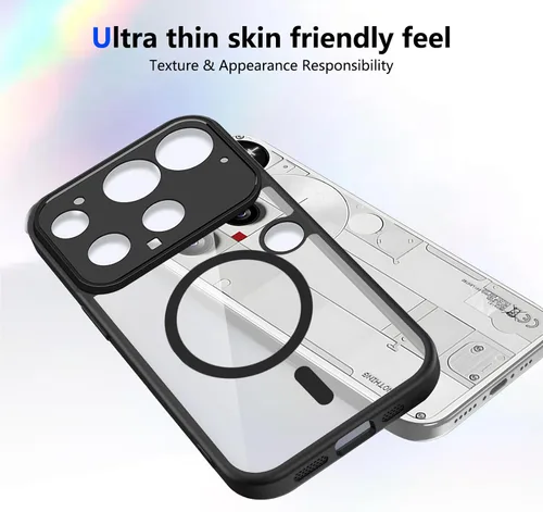Vista 711 de Funda magnética transparente compatible con Xiaomi 17T, color negro 2 en 1 PC + TPU cubierta de teléfono a prueba de golpes, carcasa protectora