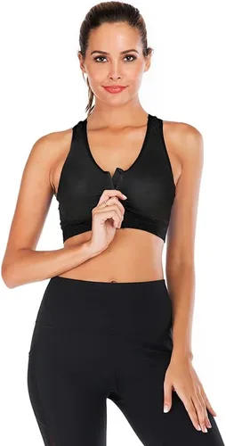 Vista 3 de YEYELE Medium Support and Removable Pad Tank Top Racerback Post Surgery Sports Bras for Women