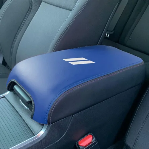 Vista 41 de Funda para el reposabrazos de la consola central, de piel, antiarañazos, de protección, accesorios de decoración interior, para Tesla Model 3 Negro